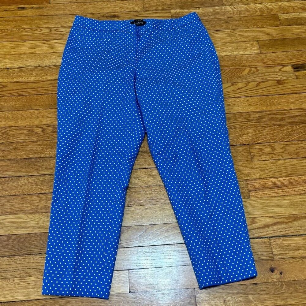 Talbots Blue Polka Dot Hampshire Cropped Pants